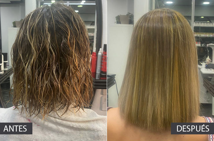 antes despues alisado organico
